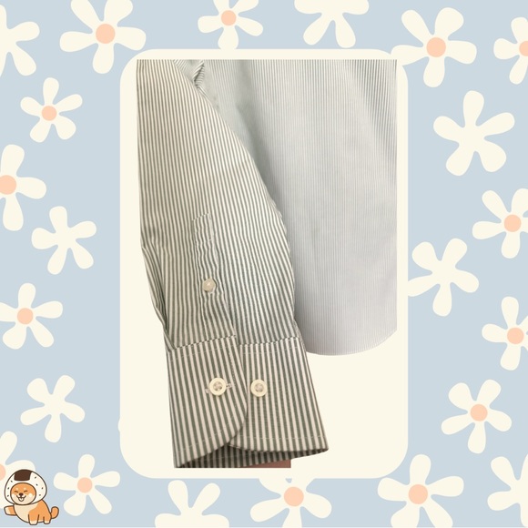 Baylor Embroidered Devon & Jones Ladies Crown Woven Banker Stripe Shirt, Sz Med - Picture 9 of 12